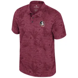 Colosseum Men's Seminole Logo Hawaiian Printed Polo - Garnet