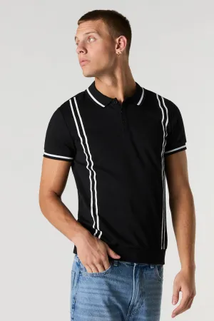Contrast Stripe Polo T-Shirt