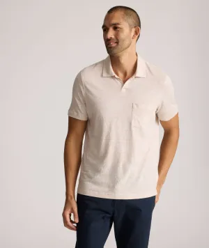 Cotton-Linen Johnny Collar Polo