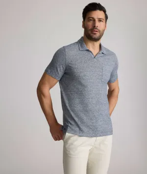 Cotton-Linen Johnny Collar Polo