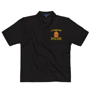 Custom US Marine Corps Ranks, Insignia Core Values Embroidered Port Authority Polo Shirt
