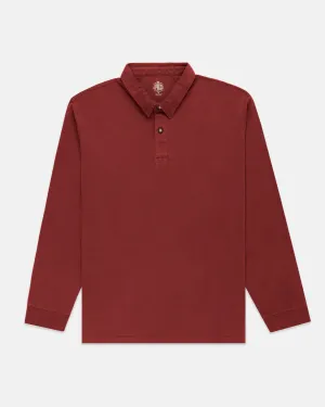 DARK RED SOLID RUGBY SHIRT