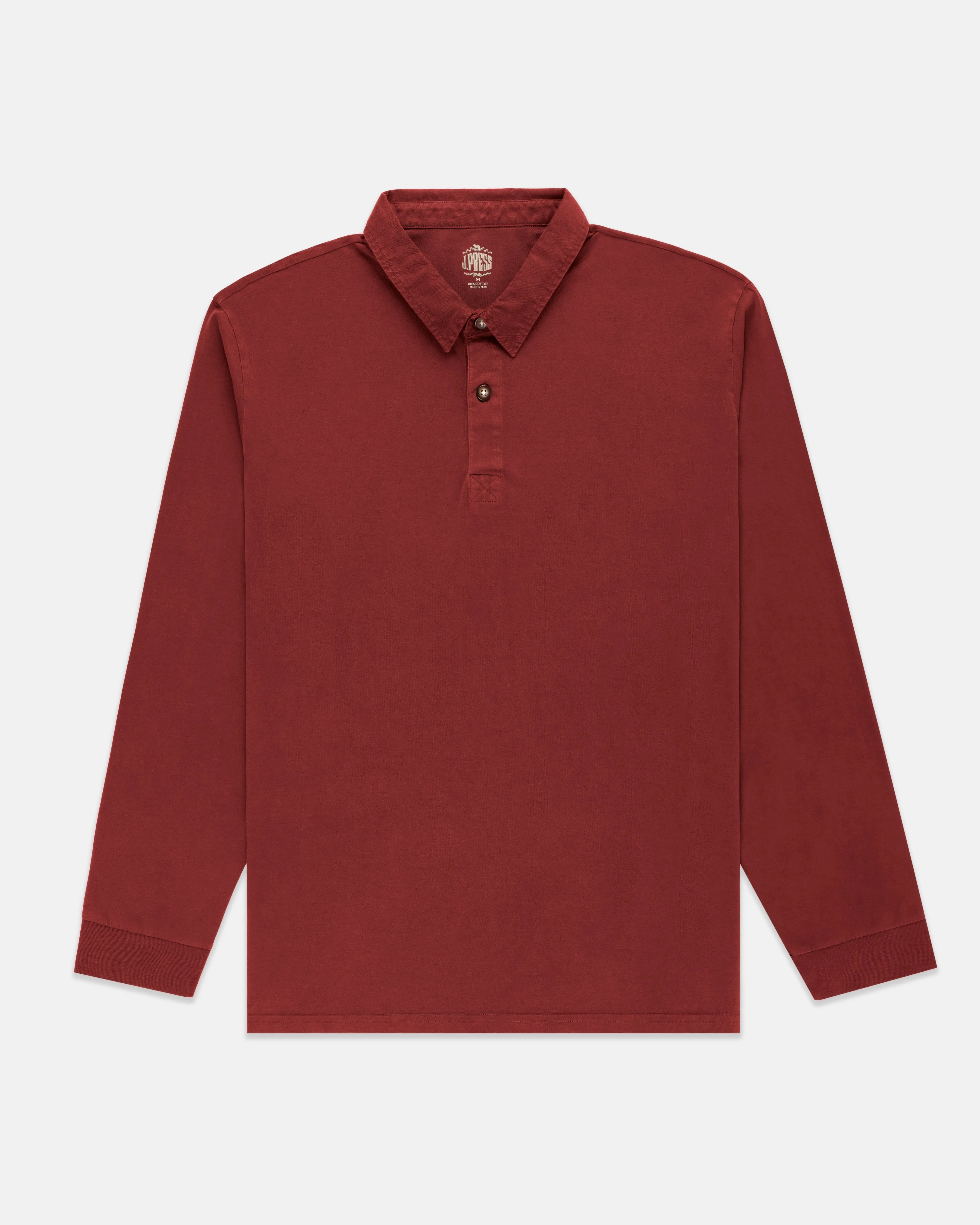 DARK RED SOLID RUGBY SHIRT