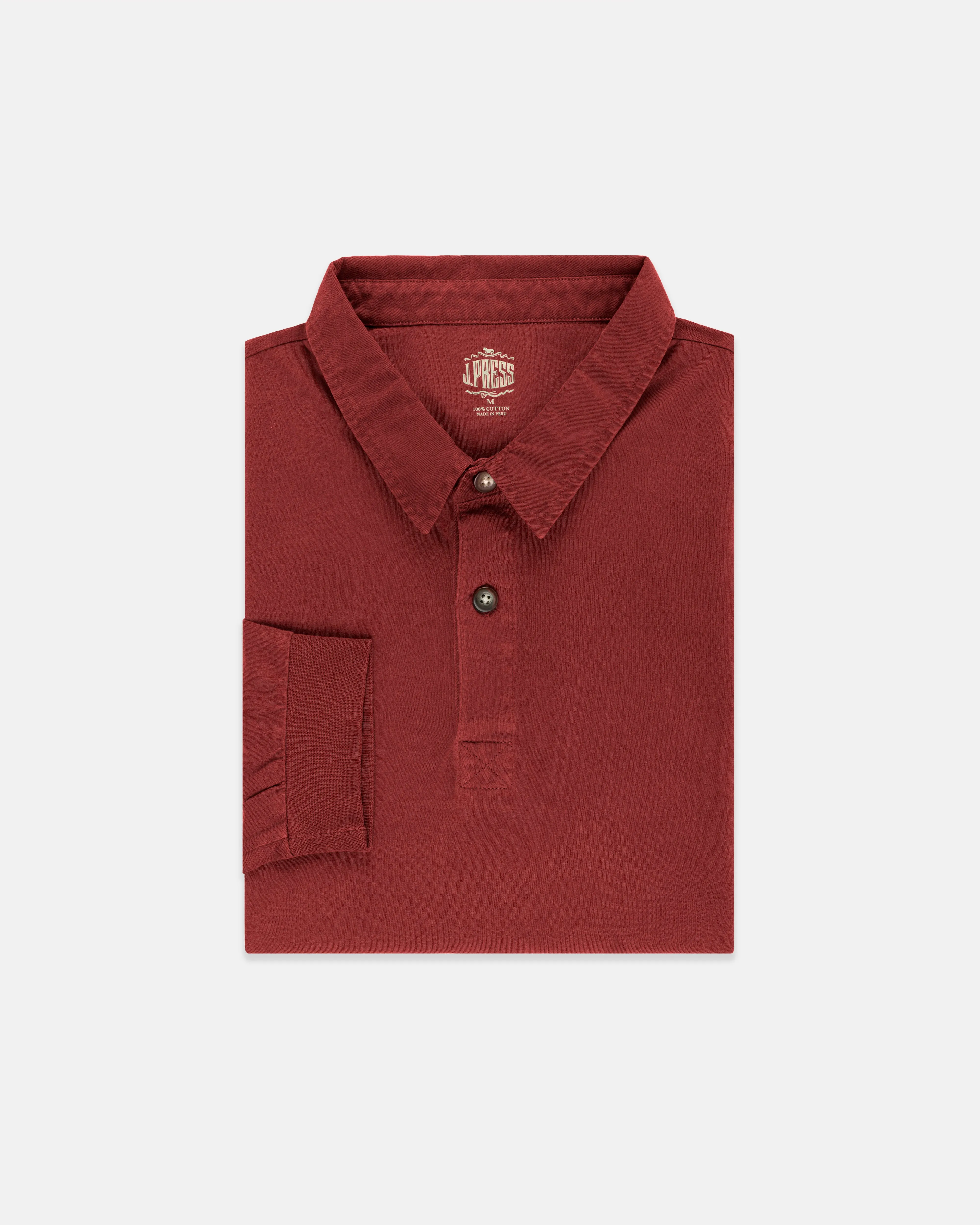 DARK RED SOLID RUGBY SHIRT