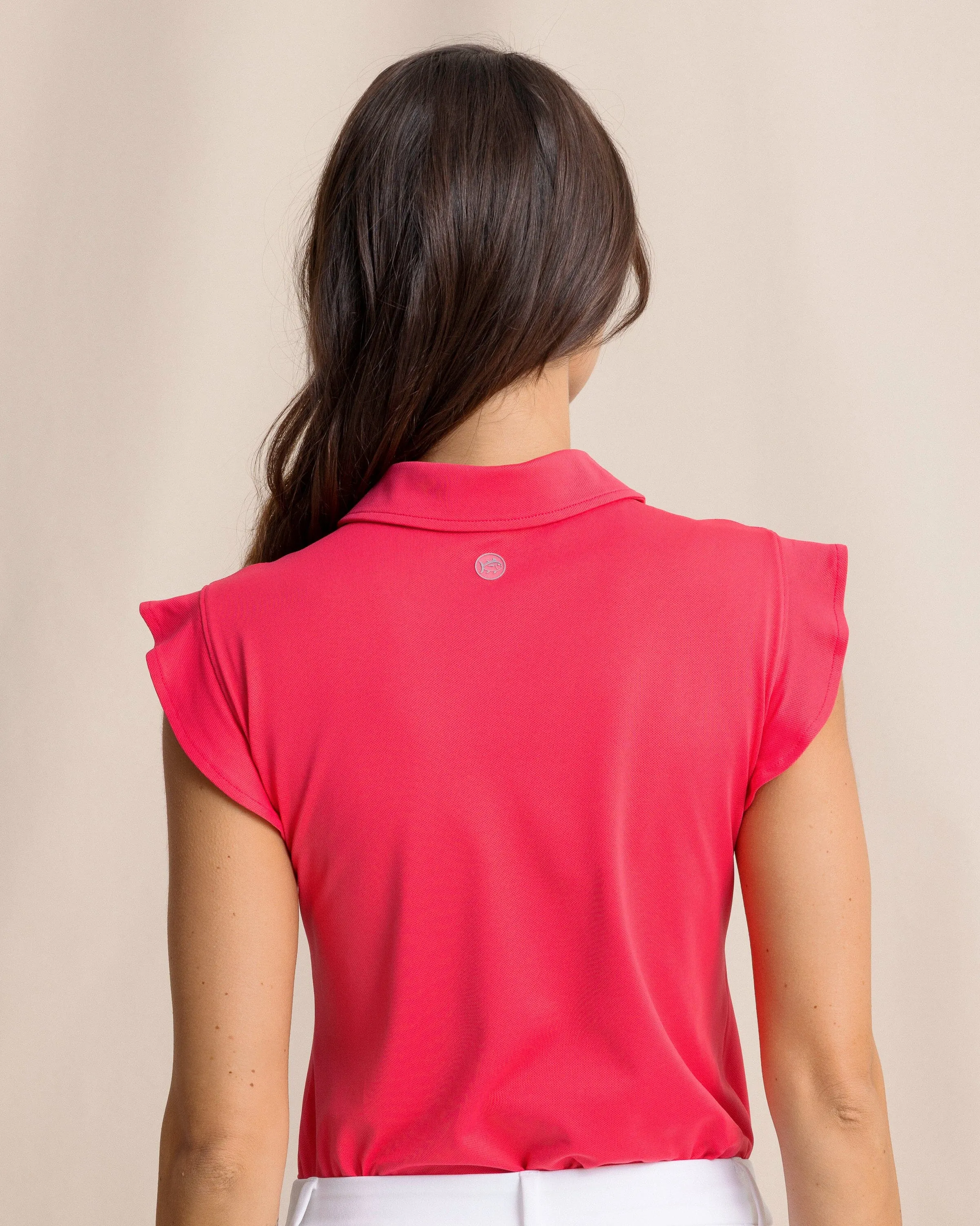 Dayna Active Ruffle Polo Tank