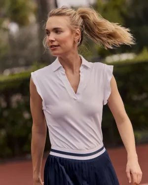 Dayna Active Ruffle Polo Tank