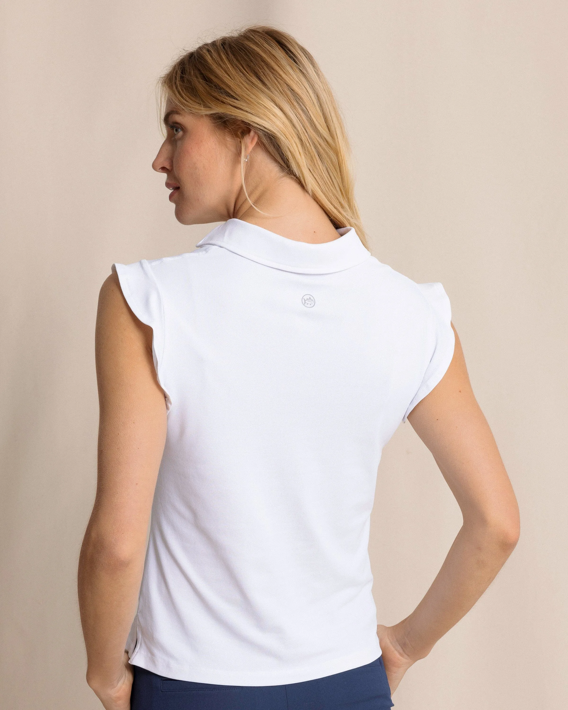 Dayna Active Ruffle Polo Tank