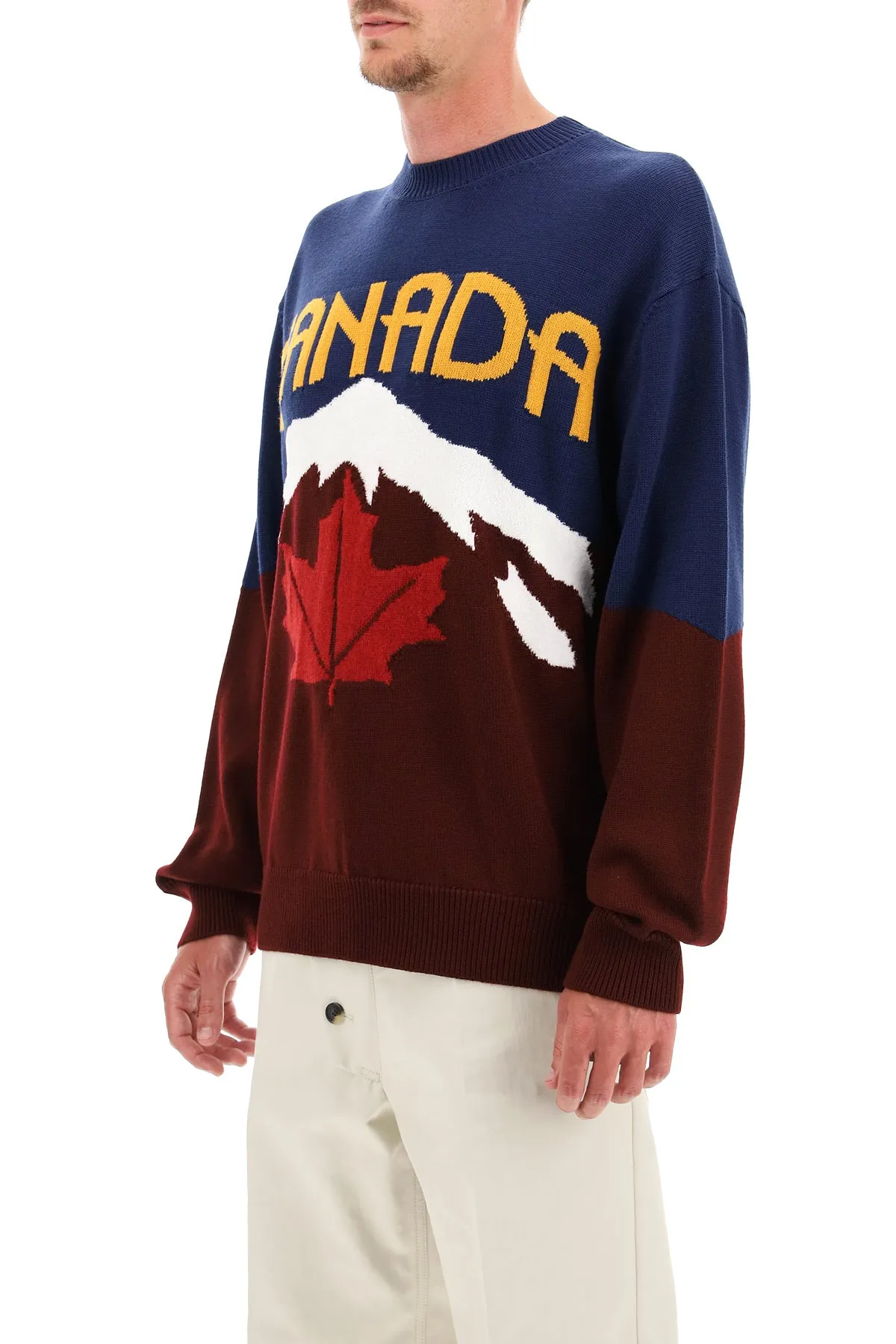 Dsquared2 Graphic Intarsia Crewneck Jumper