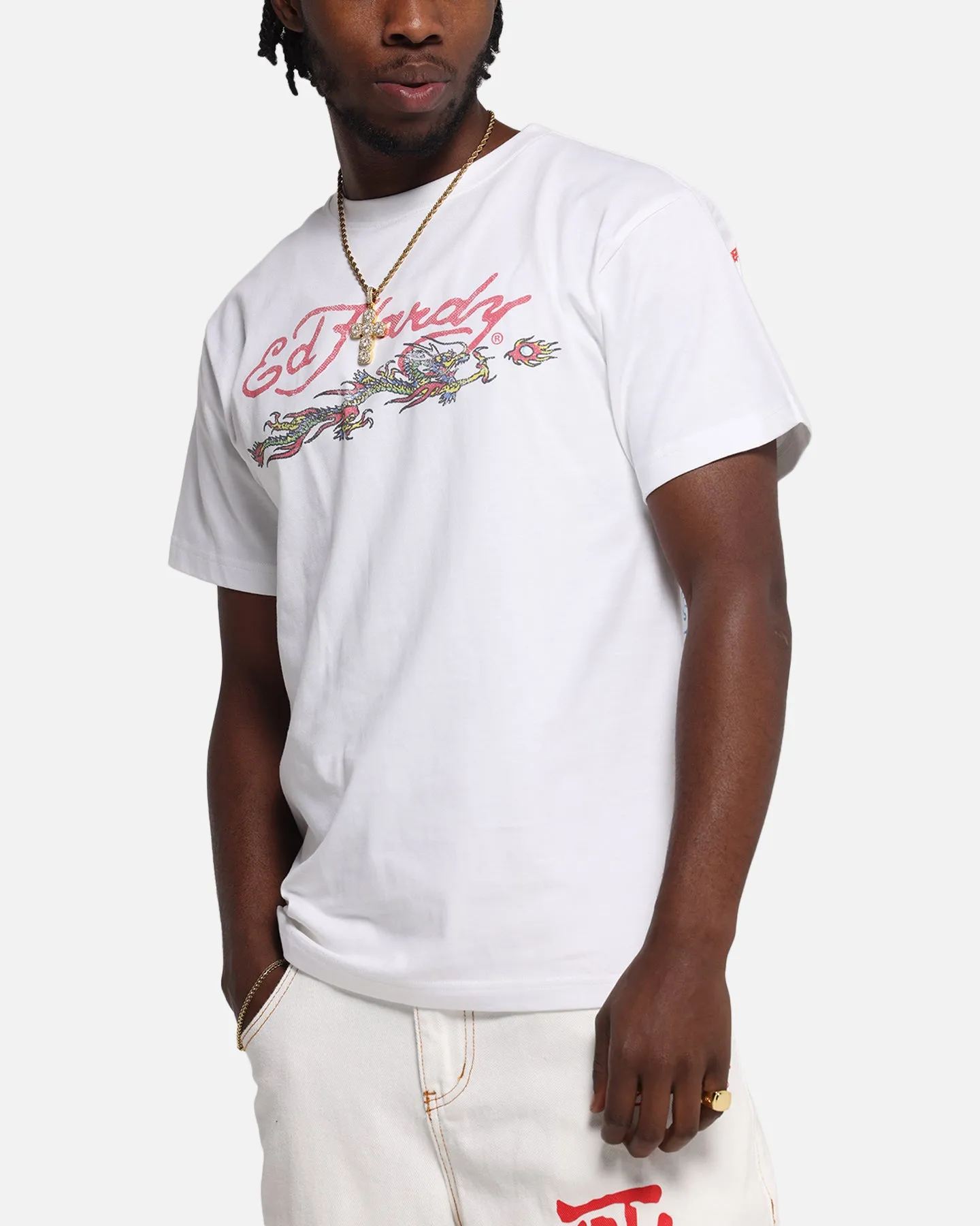 Ed Hardy Rising Dragon Vintage T-Shirt White