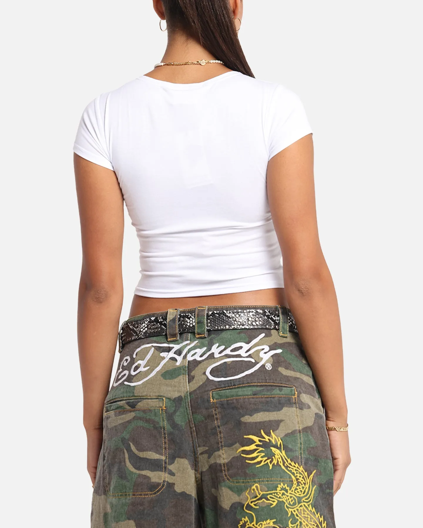 Ed Hardy Women's Koi Baby T-Shirt White
