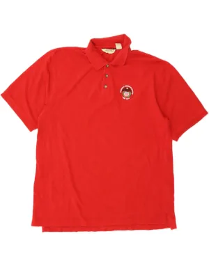 EDDIE BAUER Mens Polo Shirt Large Red Cotton
