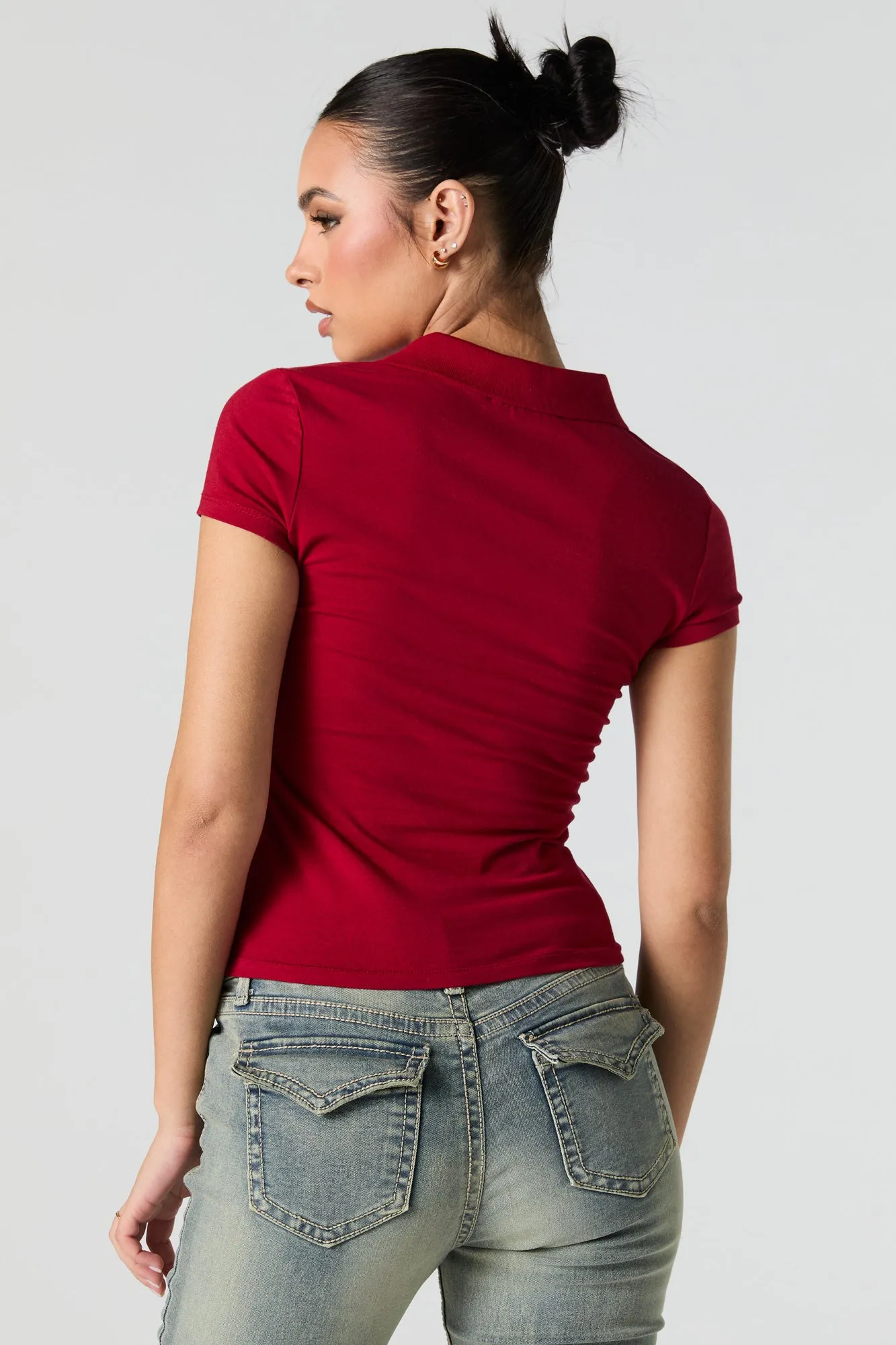 Embroidered Polo Baby Tee