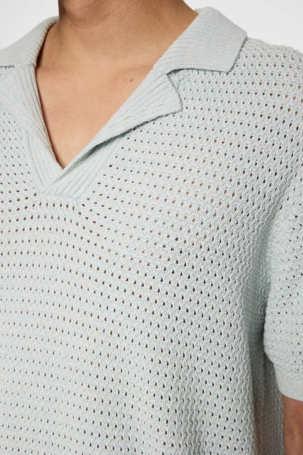 Ethan Open Collar Knit Polo