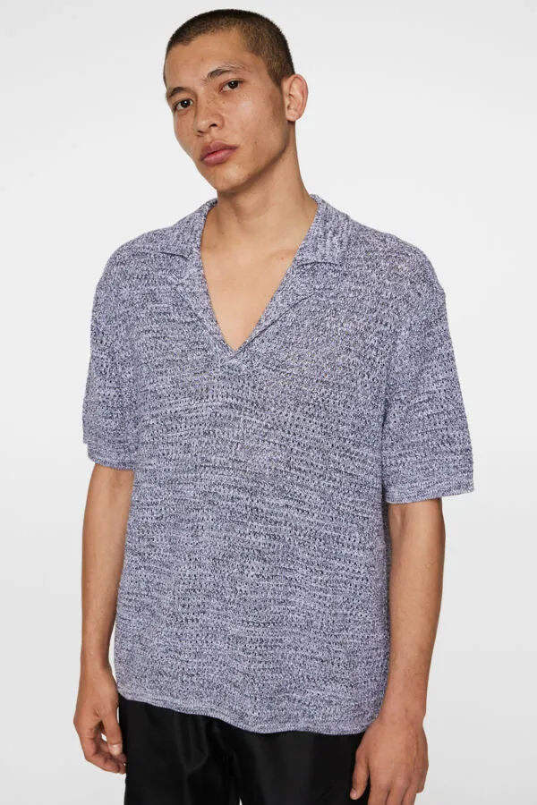 Ethan Open Collar Knit Polo