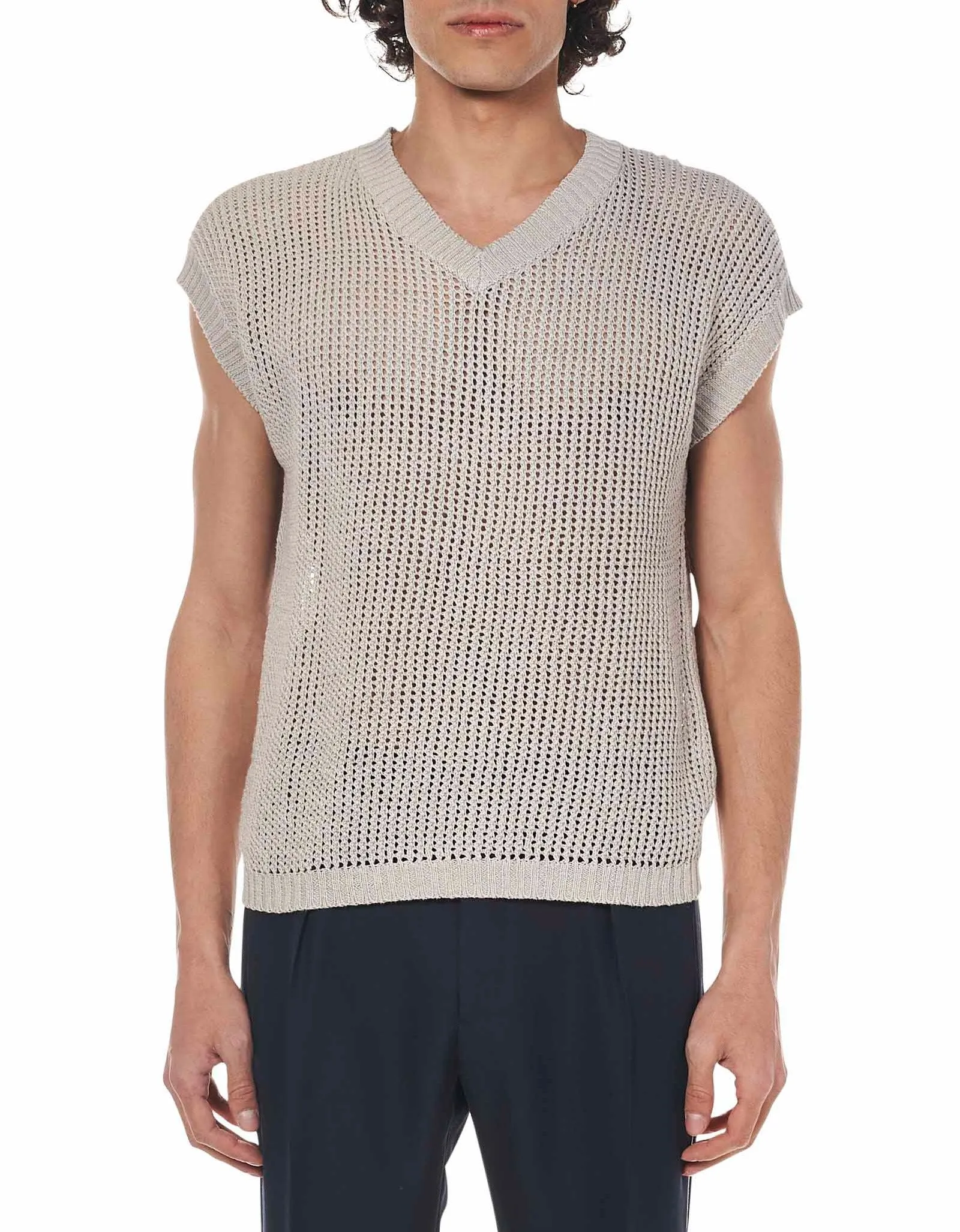 Etro Open-Knit V-Neck Vest