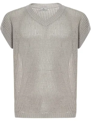 Etro Open-Knit V-Neck Vest