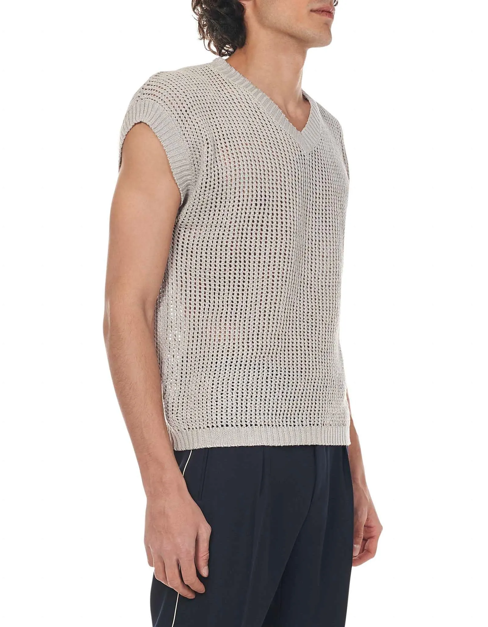 Etro Open-Knit V-Neck Vest