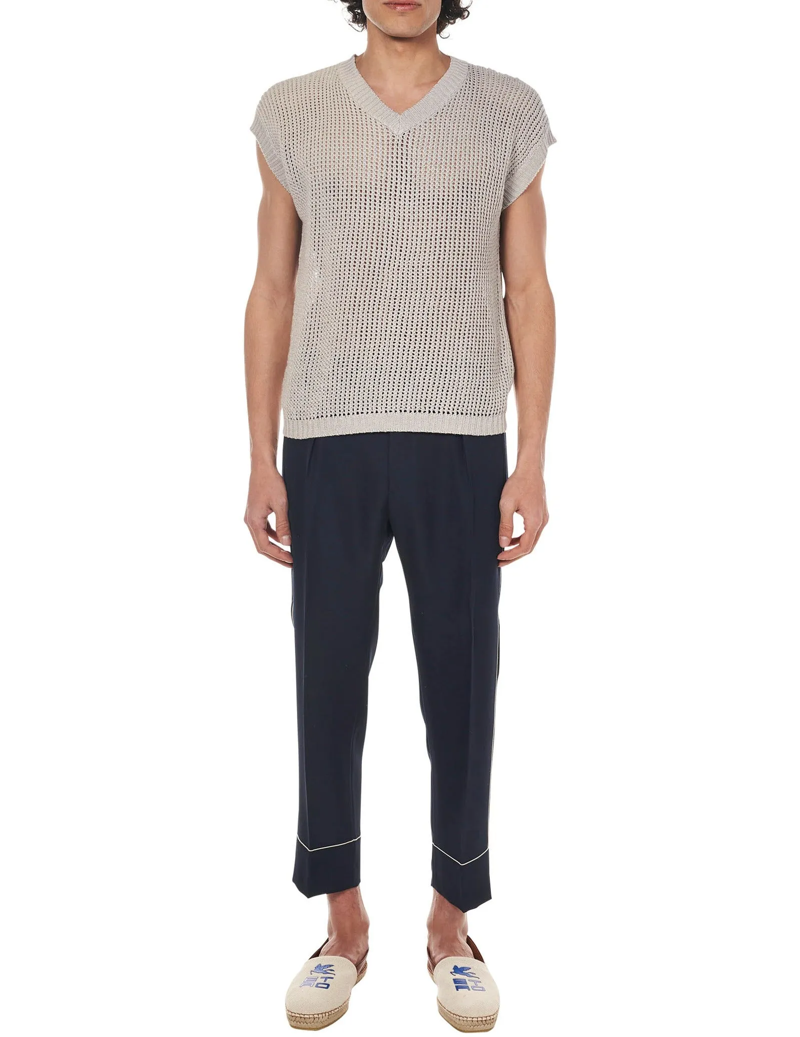 Etro Open-Knit V-Neck Vest