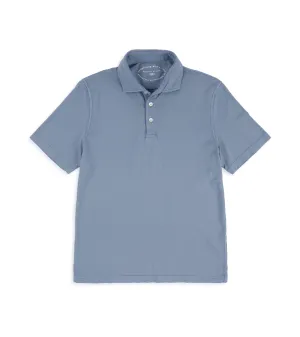 Fedeli Zero Cotton Jersey Short Sleeve Polo Shirt: Light Blue