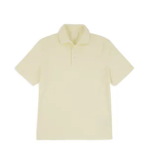 Fedeli Zero Cotton Jersey Short Sleeve Polo Shirt: Yellow