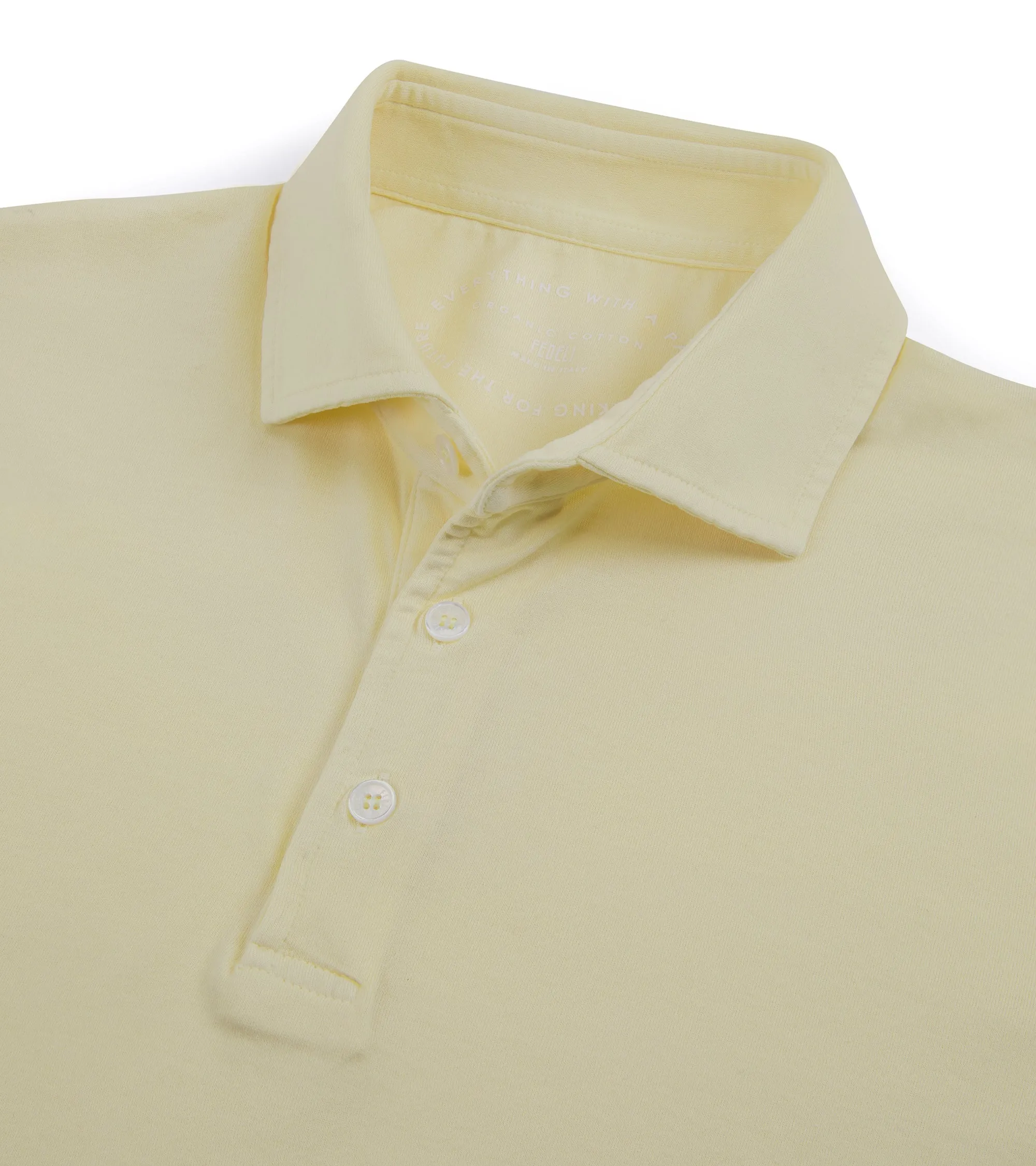 Fedeli Zero Cotton Jersey Short Sleeve Polo Shirt: Yellow