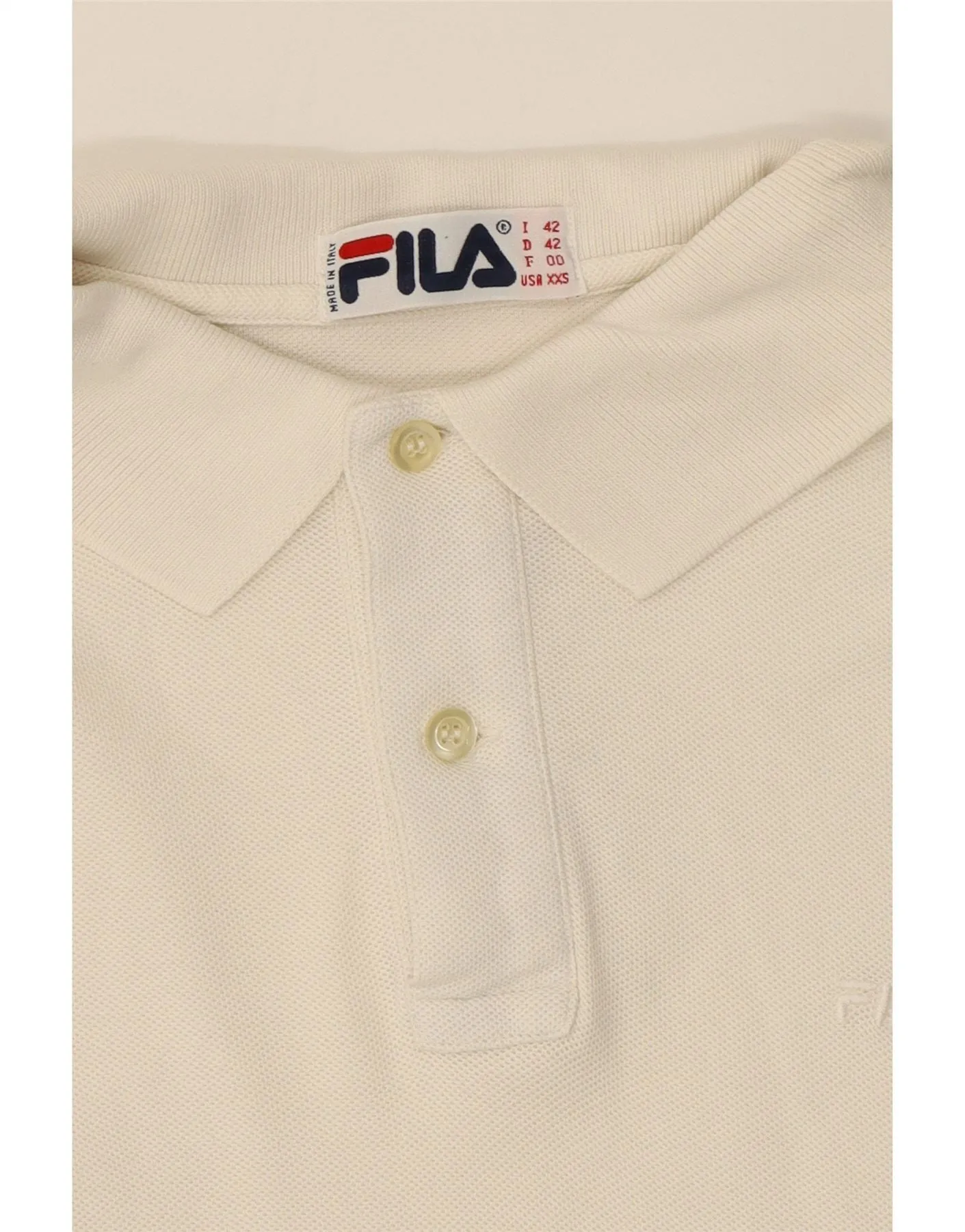 FILA Womens Polo Shirt IT 42 Medium White