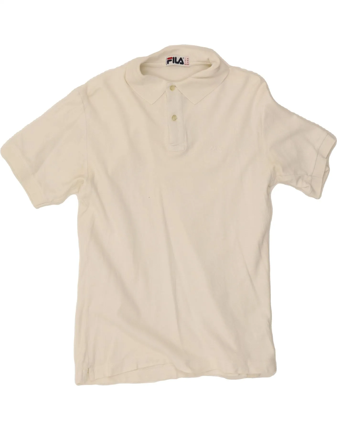 FILA Womens Polo Shirt IT 42 Medium White