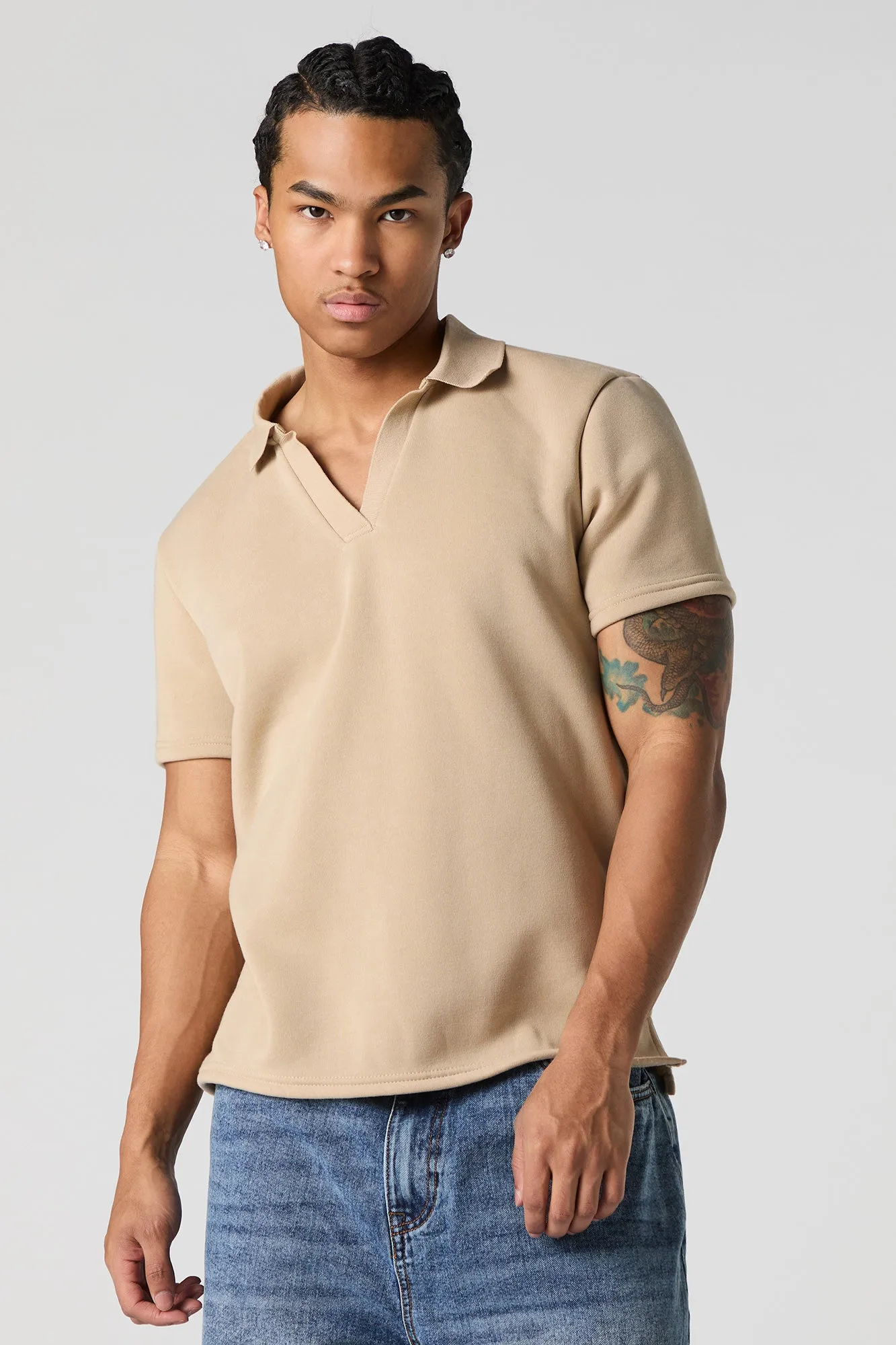 Fleece Polo Top
