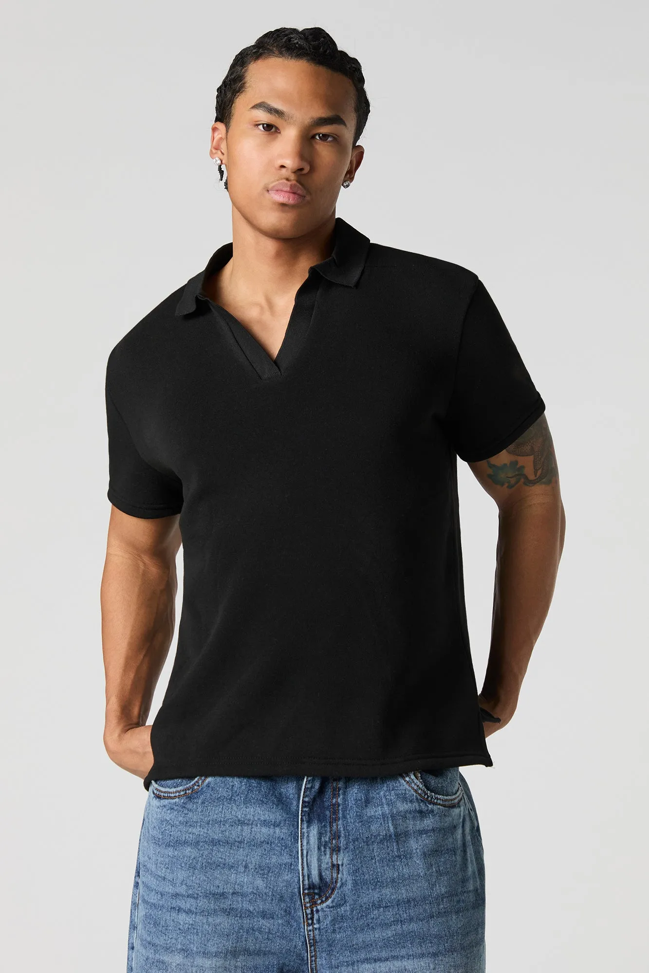 Fleece Polo Top
