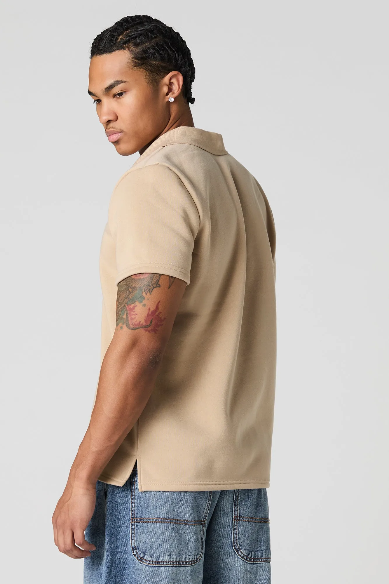 Fleece Polo Top