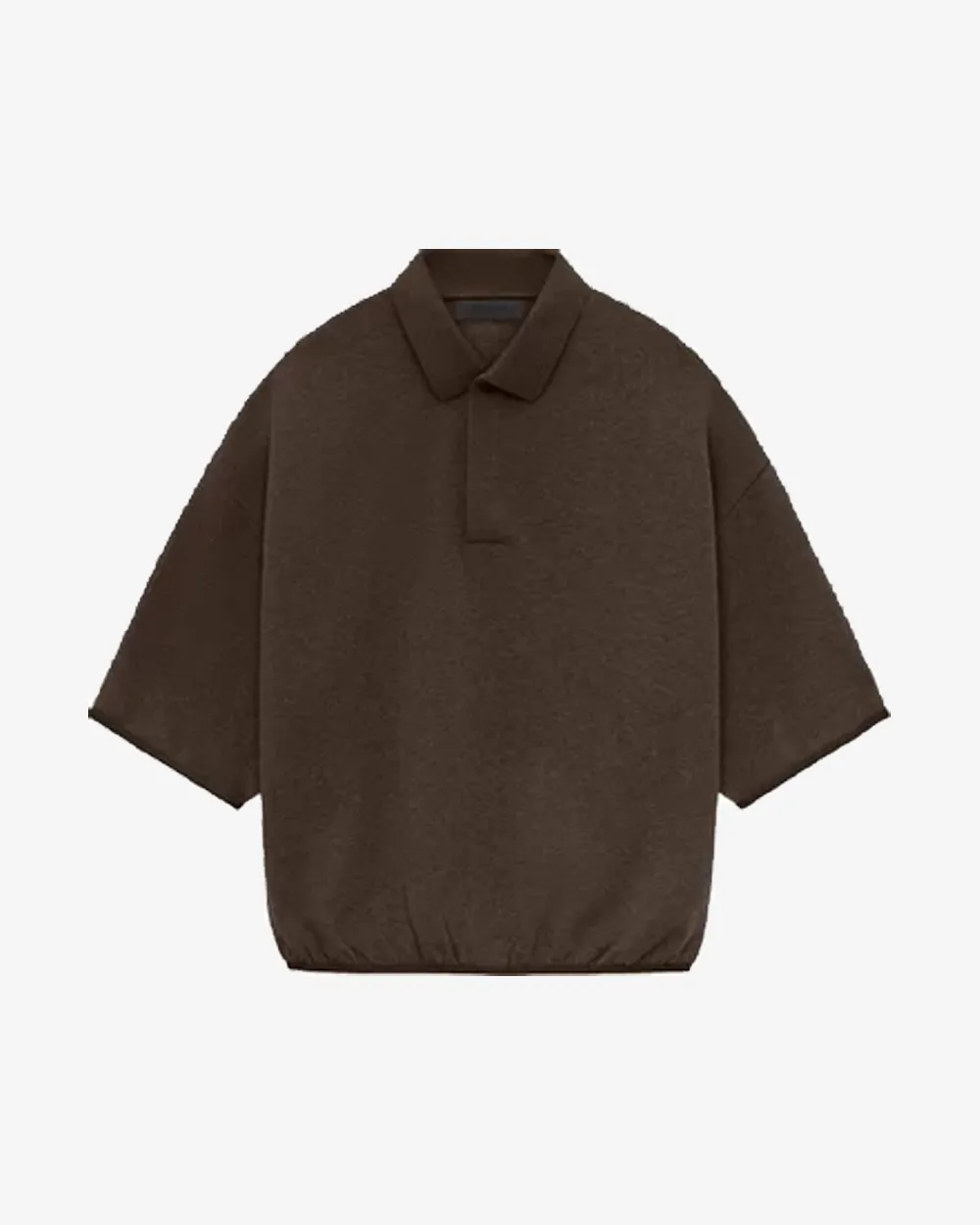 FOG ESSENTIALS SS24 CORE COLLECTION SPREAD COLLAR POLO HEATHER WOOD XSMALL