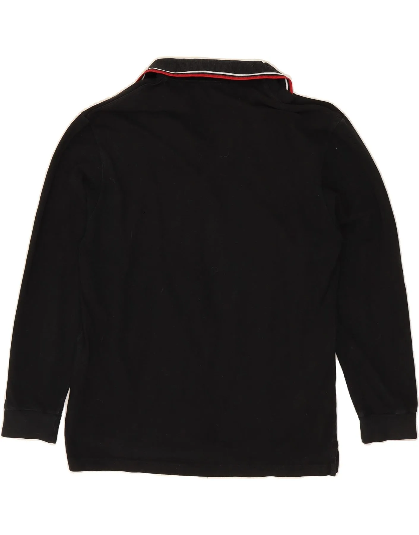 FRED PERRY Mens Long Sleeve Polo Shirt Medium Black Cotton