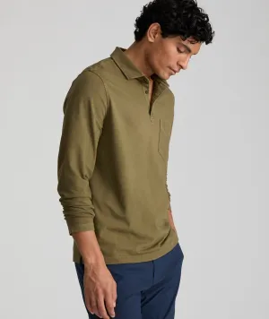 Garment-Dyed Long-Sleeve Polo - FINAL SALE