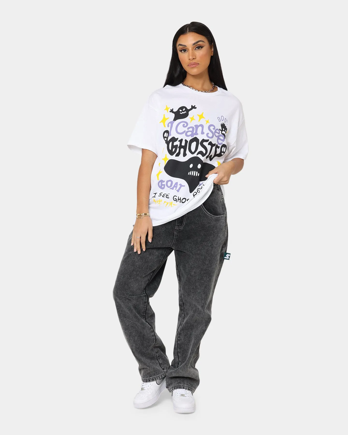Goat Crew I Can See Ghosts All Over Print T-Shirt White
