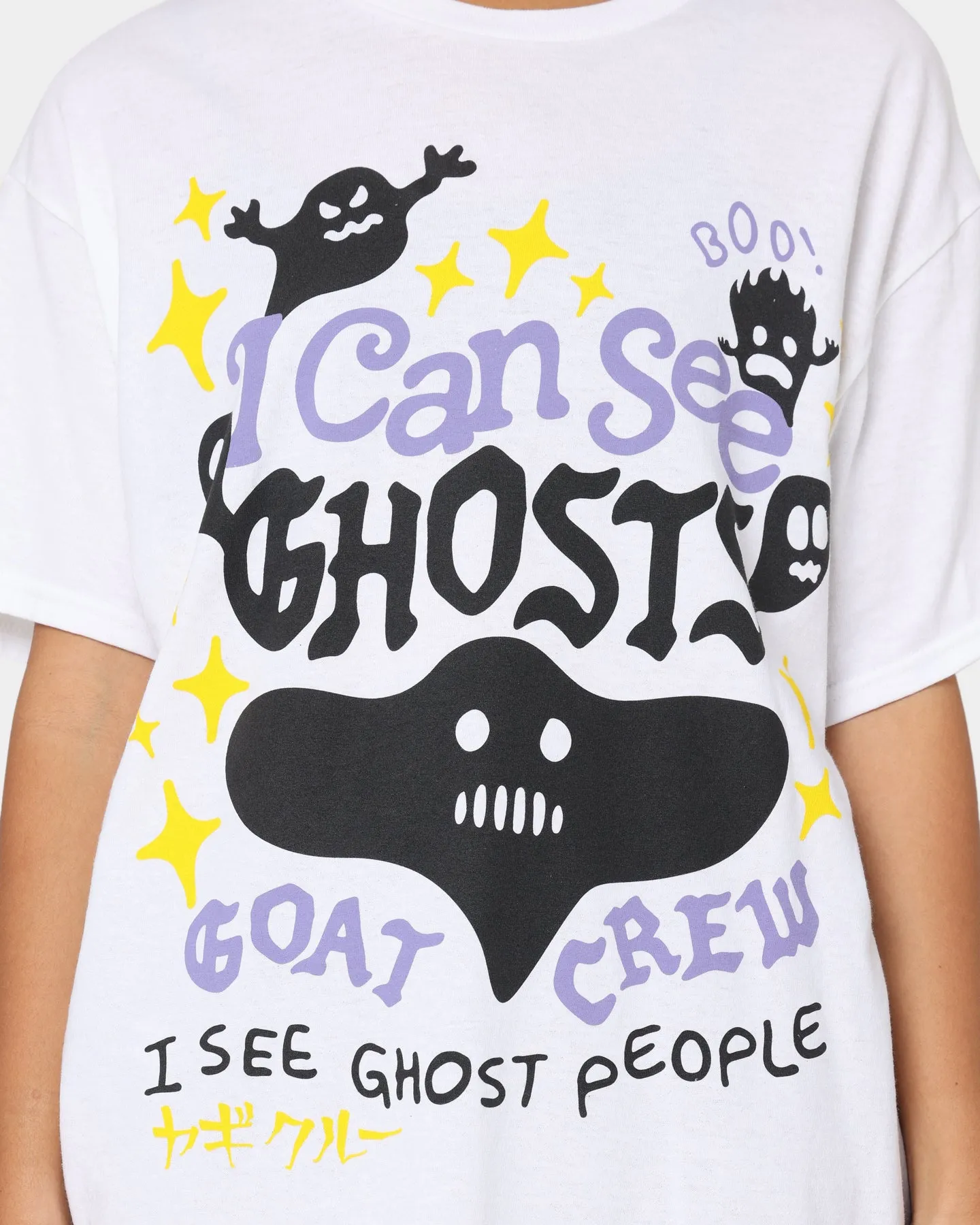 Goat Crew I Can See Ghosts All Over Print T-Shirt White