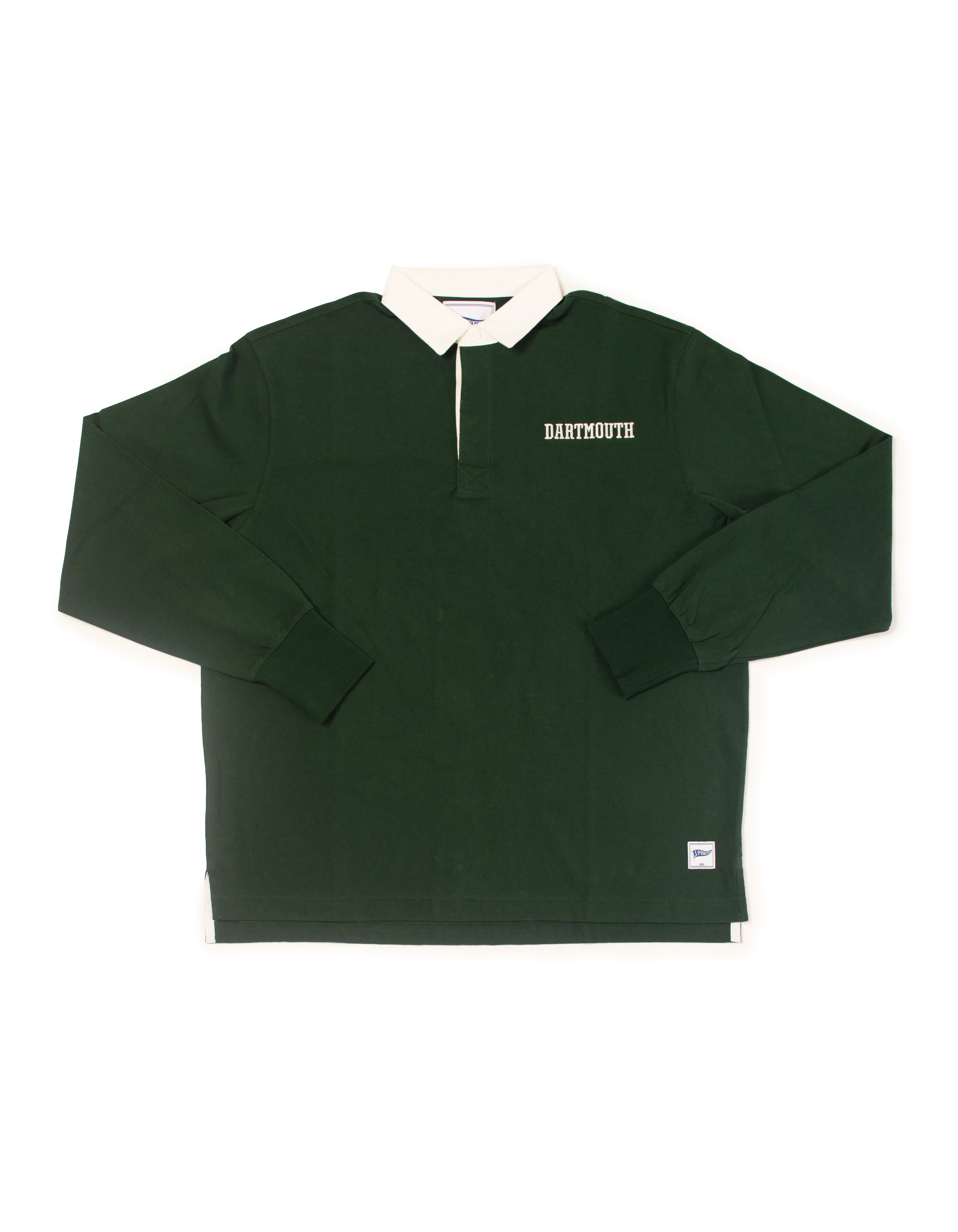 GREEN DARTMOUTH SPELLOUT RUGBY SHIRT