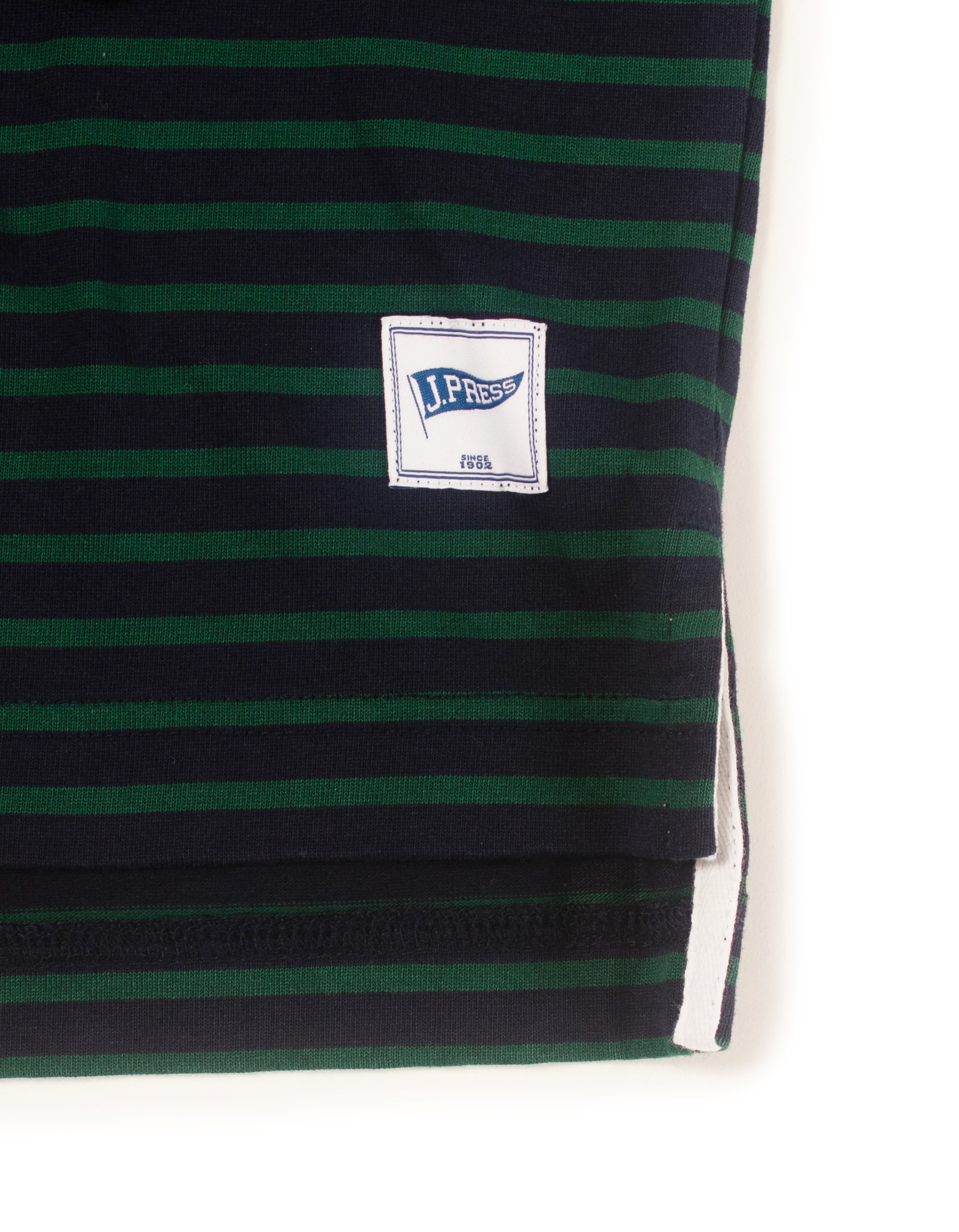 GREEN/ NAVY BRETON STRIPE RUGBY SHIRT