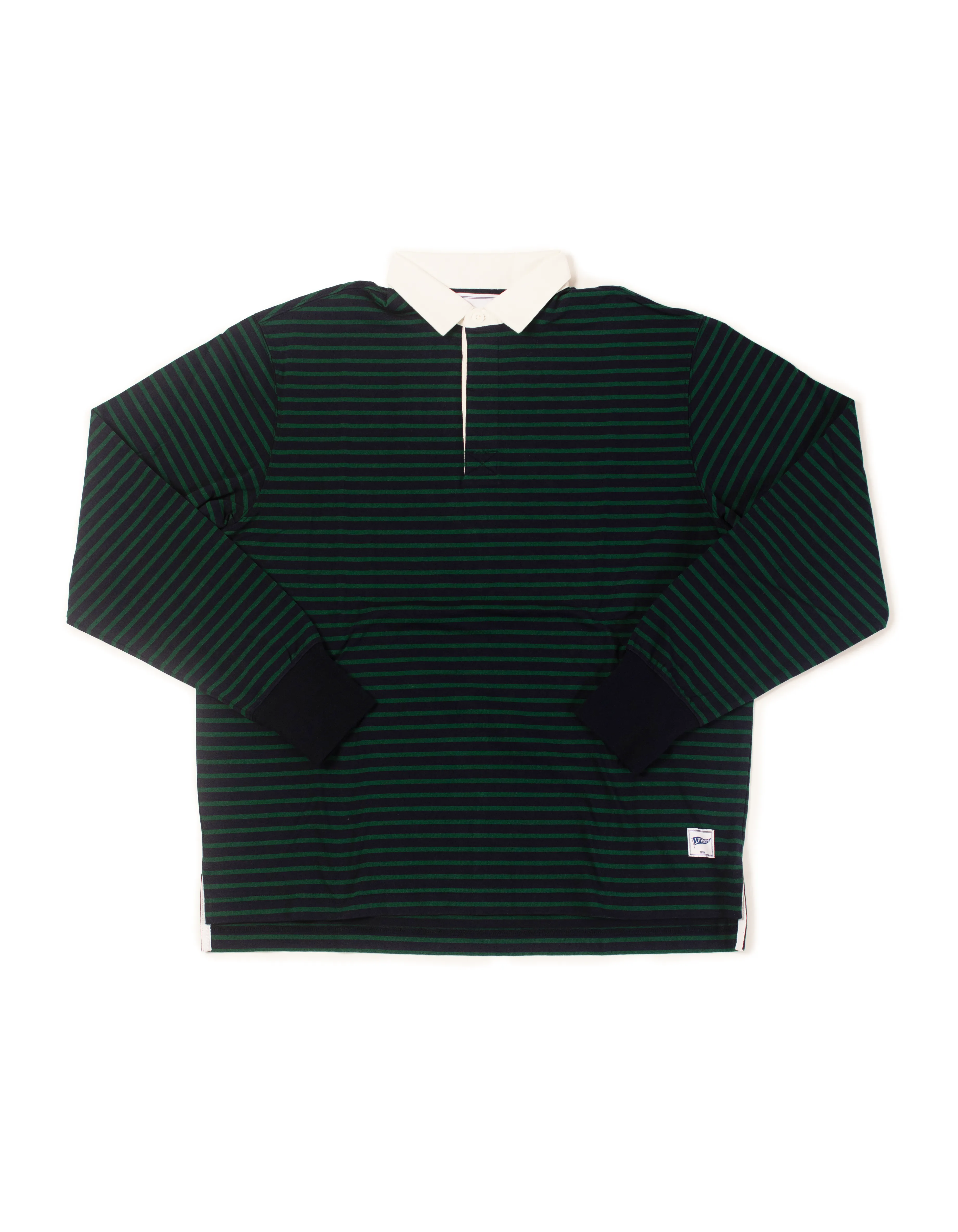 GREEN/ NAVY BRETON STRIPE RUGBY SHIRT
