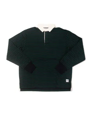 GREEN/ NAVY BRETON STRIPE RUGBY SHIRT