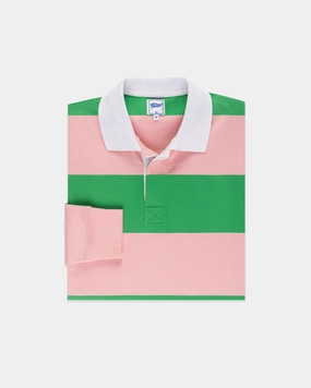 GREEN/PINK STRIPE RUGBY SHIRT