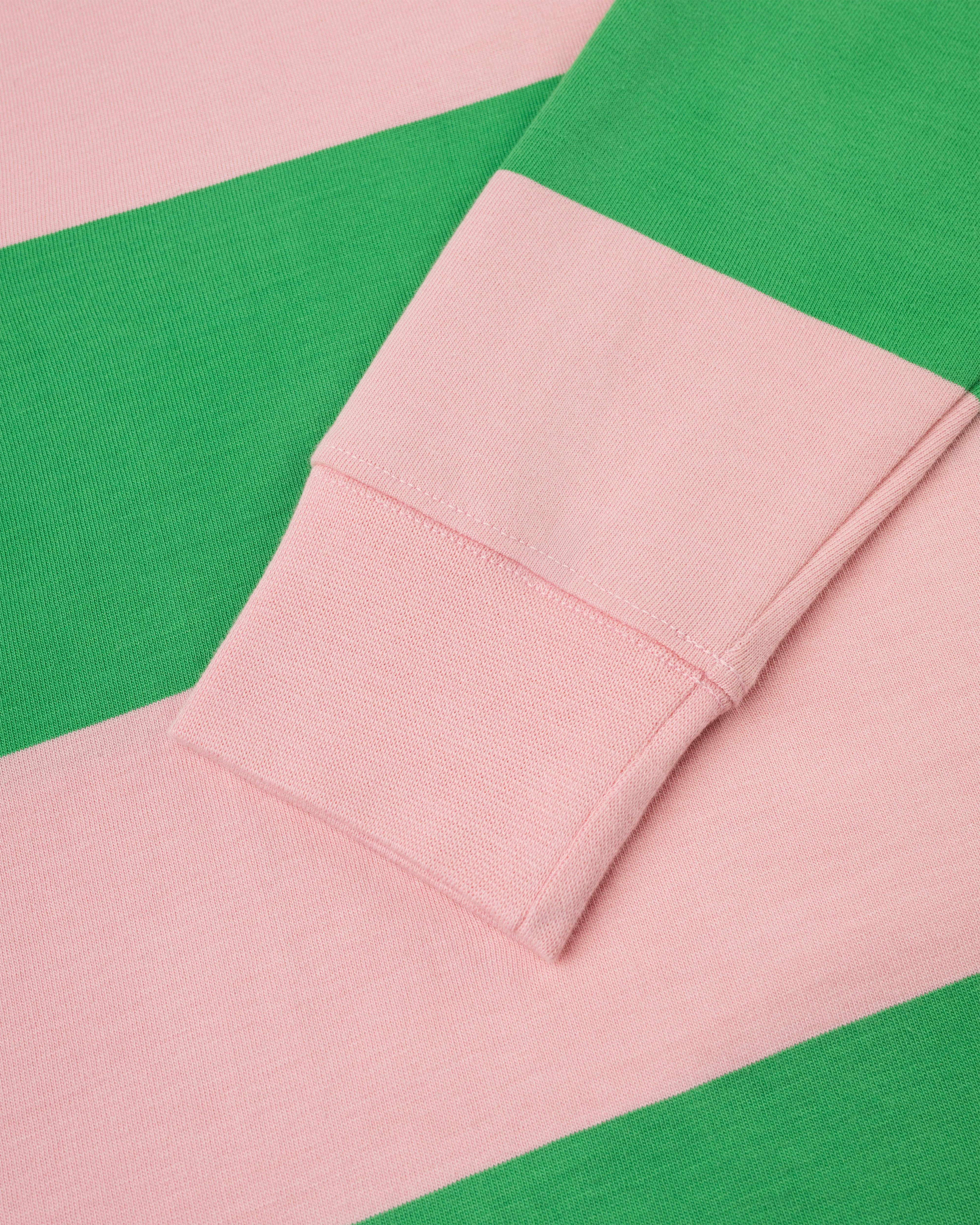GREEN/PINK STRIPE RUGBY SHIRT
