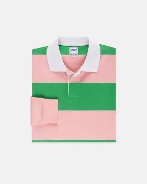 GREEN/PINK STRIPE RUGBY SHIRT