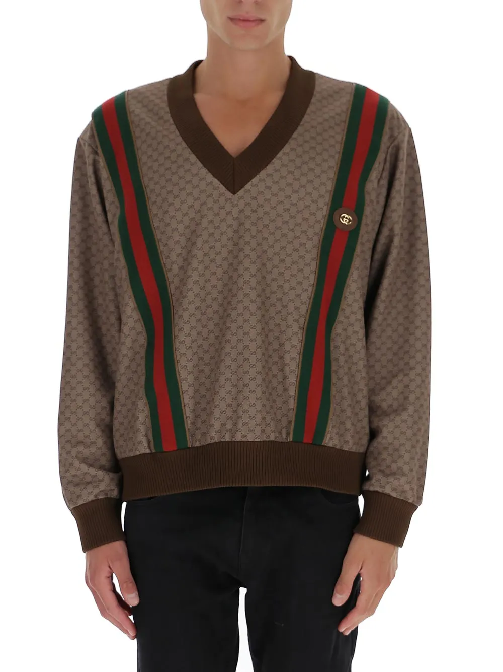 Gucci V-Neck Long-Sleeved Jumper