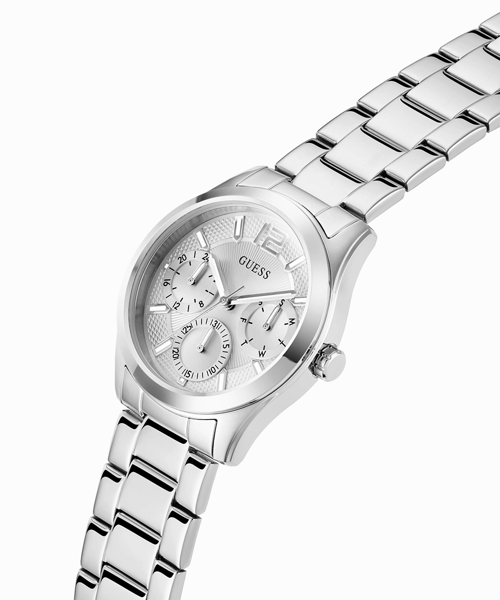 GUESS Ladies Silver Tone Multi-function Watch