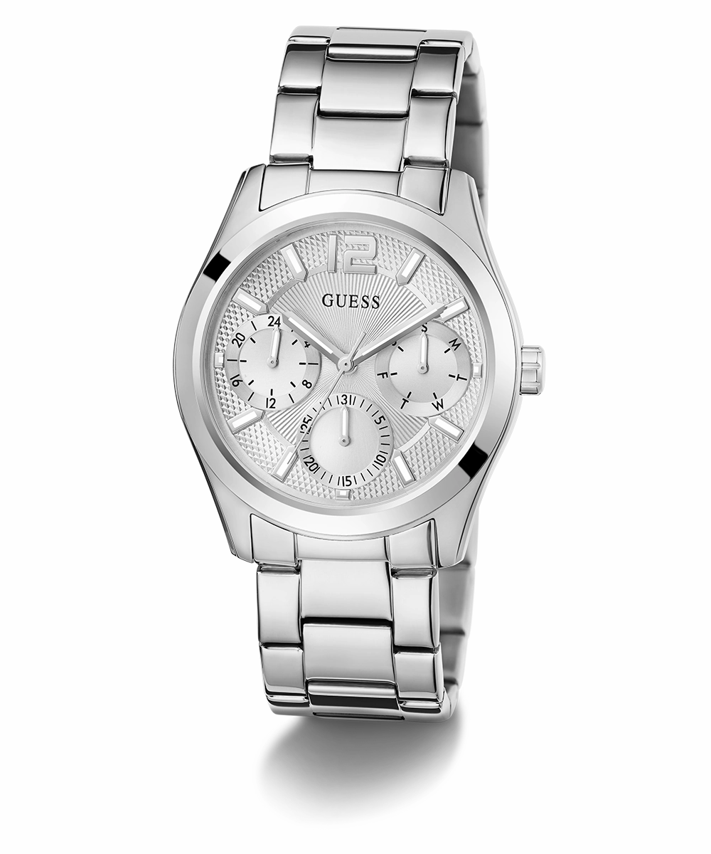 GUESS Ladies Silver Tone Multi-function Watch