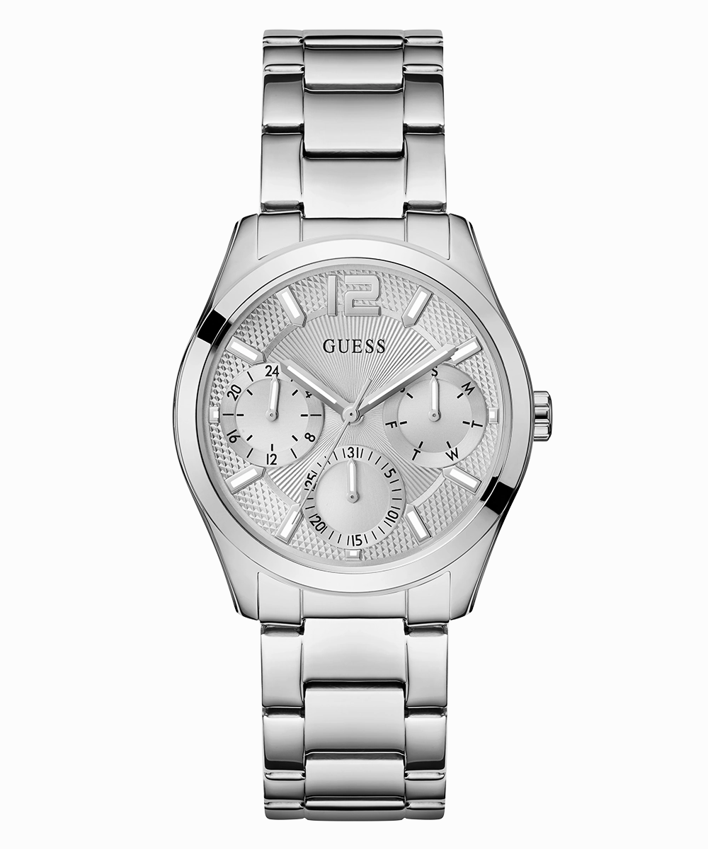 GUESS Ladies Silver Tone Multi-function Watch