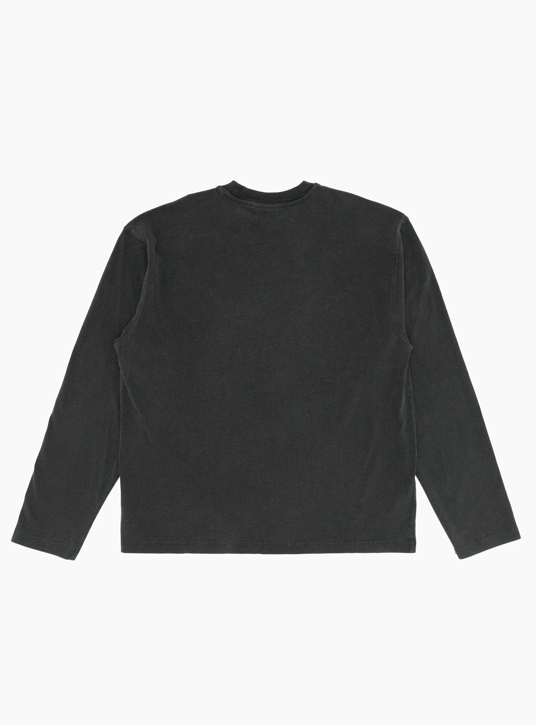 Heavy Washed Long Sleeve Crew Faded Black