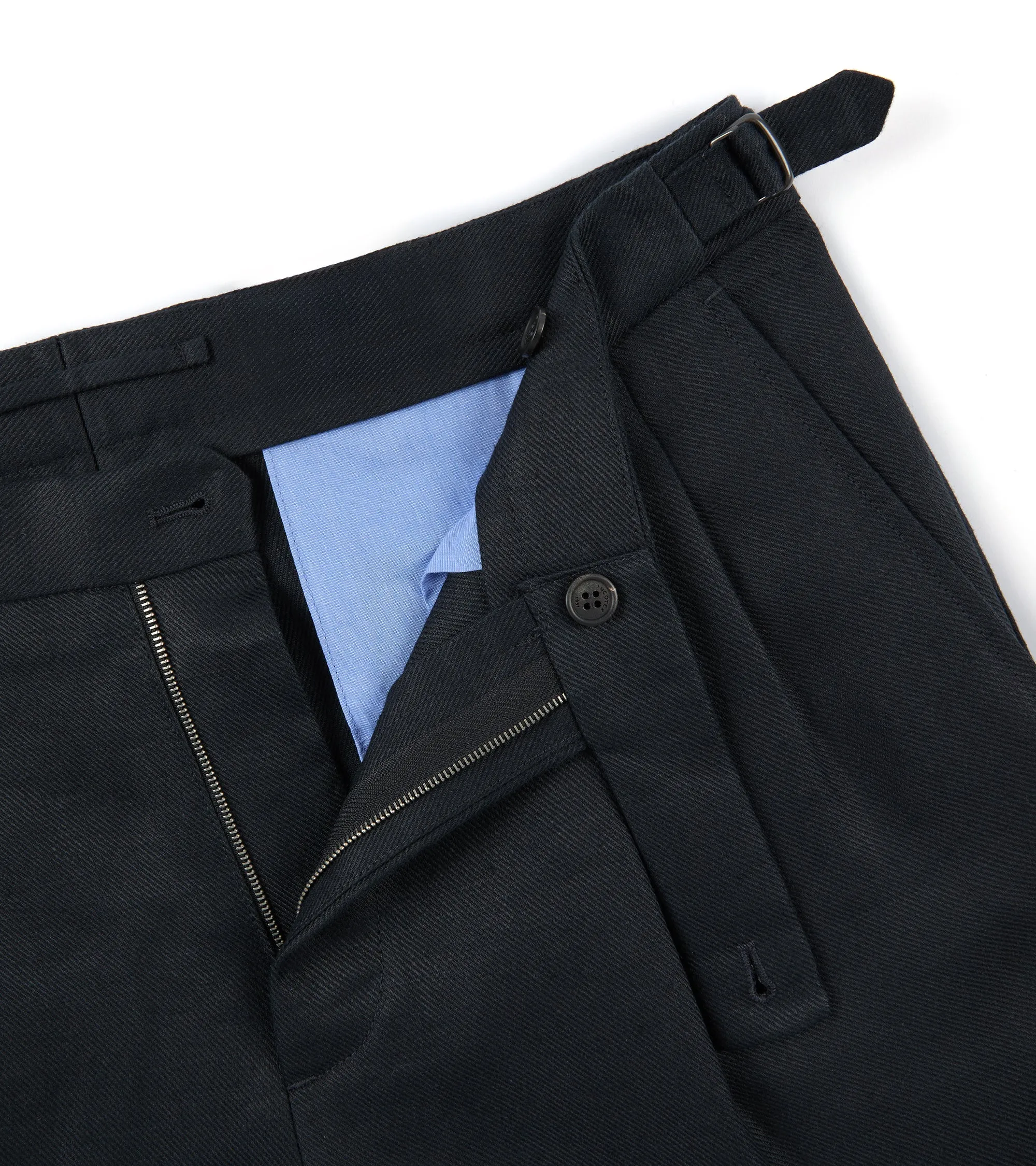 Incotex Pleated Linen Shorts: Navy
