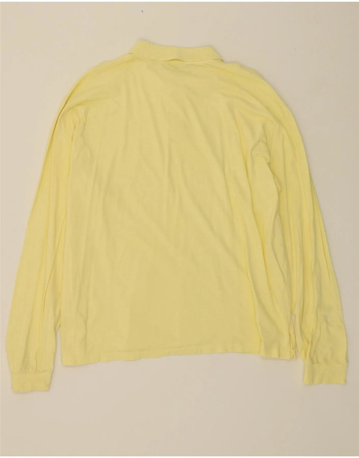 J. CREW Mens Long Sleeve Polo Shirt XL Yellow Cotton