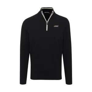 James Madison Black with White Trim Luxury Touch Cotton and Cashmere Quarter Zip Sweater